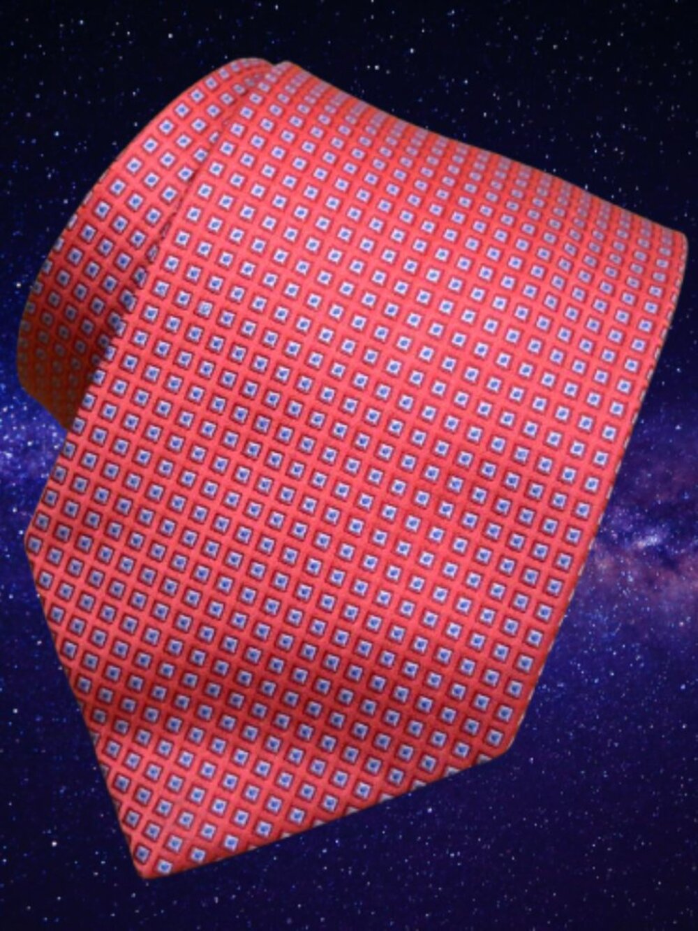 $550 BRIONI Handmade Blue Red micro squares Geometric Lux Silk Tie Made in Italy